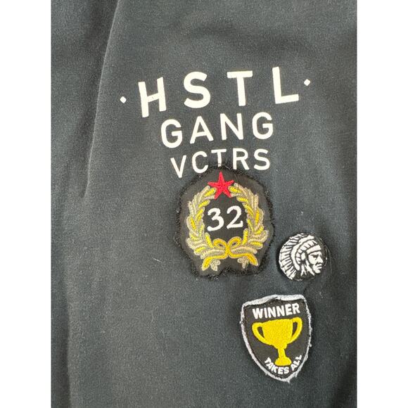 Hustle Gangle sweathpants 3XL XXL vctrs headdress patches black draw strings - Picture 2 of 6